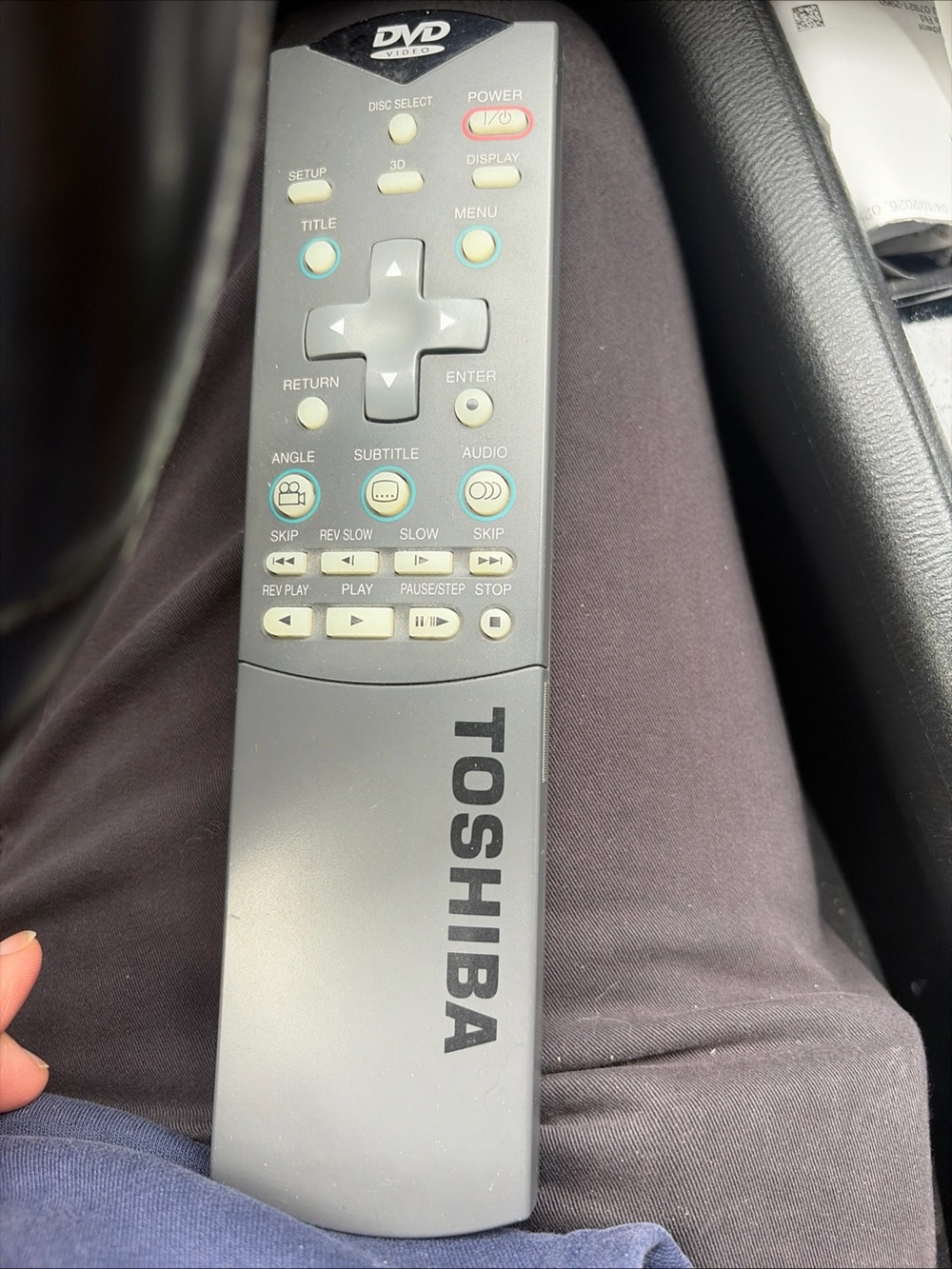 Toshiba Black and Gray Car DVD Remote Control